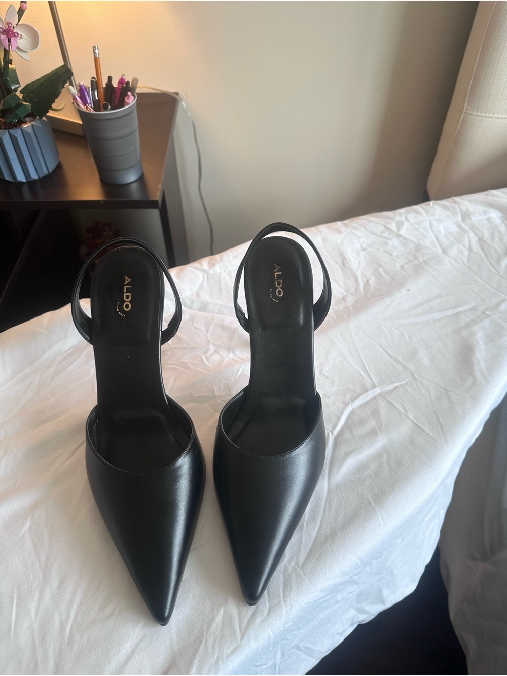 Aldo Black Pointed-Toe Slingback Pumps NEVER WORN!